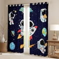 thumbnail image 2 of Homewish Cartoon Astronaut Rocket Curtains Pack of 2 (42x84 Each),Galaxy Planet Curtains Blackout,Starry Sky Bedroom Curtains For Boys Kids,Ultra Soft Home Decor, 2 of 6