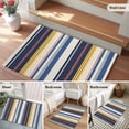 thumbnail image 5 of 2x3 Ft Entryway Area Rug, Blue Yellow Striped Kitchen Rug Runner Washable Floor Mat, Modern Stripes Art Farmhouse Non Slip Indoor Door Mat Throw Carpet for Bathroom Living Room Bedroom, 5 of 8