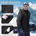 thumbnail image 6 of TACVASEN Men's Winter Waterproof Ski Jackets with Hooded Windproof Fleece Warm Snow Coat with Multi-Pockets For Hiking and Snowboarding ,Black Gray,XL, 6 of 7