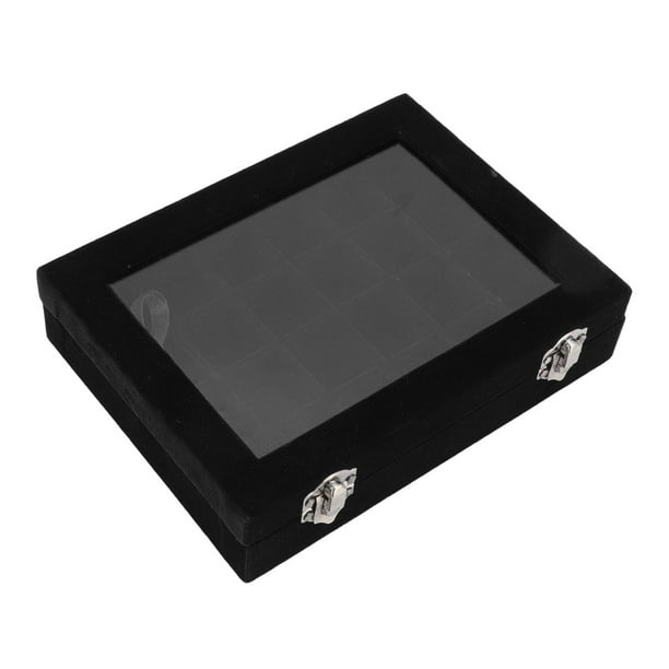 Estuche Organizador De Aretes, Libre De Polvo, Ahorro De Espacio, Caja De Almacenamiento De Aretes Multifunción Ordenada Con Tapa Transparente Para Aretes Para Mujeres ANGGREK Negro