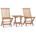 thumbnail image 3 of Juego de comedor plegable para patio VidaXL de madera de teca con cojines, 3 unidades, 3 of 9