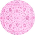thumbnail image 1 of Ahgly Company Indoor Round Oriental Pink Modern Area Rugs, 8' Round, 1 of 4