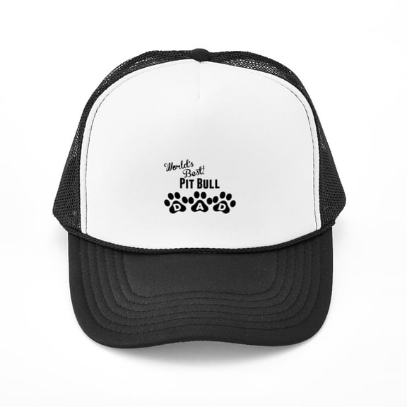 CafePress - Worlds Best Pit Bull Dad - Adjustable Unisex Printed Trucker Hat with Mesh Back