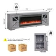 thumbnail image 6 of Innoflame Fireplace TV Stand for 85" TV, Entertainment Center with 44" Electric Fireplace, Adjustable Shelves, TV Stands Console for Living Room, Gray, 6 of 6