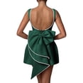 thumbnail image 1 of Vestido de cóctel Aosadin sin mangas con abertura satinado verde esmeralda, 1 of 6
