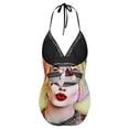 thumbnail image 6 of Harley Quinn Birds Of Prey Women's Swimwear Strap One Piece Backless Tummy Control V Neck Swimsuit Summer Beach Vacation Bathing Suit, 6 of 7