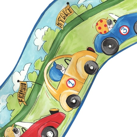 Nascar Wall Border - Blue Mountain Wallcoverings 12440277 Curvy Race Cars Prepasted Wall Border Roll