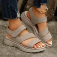 thumbnail image 2 of Fish Mouth Sandals for Women, Open Toe Thick Sole with Hook-and-Loop Closure, Breathable Straps, Solid Color Design, Comfortable Cushioned Footbed, Casual Spring Summer Wear, 2 of 9