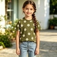 thumbnail image 2 of Boys Girls Short Sleeve Tees Daisy Print T-Shirt for Kids (Army Green 3-4 Years), 2 of 4