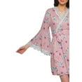 thumbnail image 5 of Moomaya Printed Short Bride Getting Ready&nbsp;Dress&nbsp;Bell Sleeves&nbsp;Bathrobe&nbsp;Women Wrap, 5 of 6