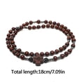 thumbnail image 3 of 2pcs Men Wooden Beads Cross Bracelets Meditation Prayer Chain Catholic Christian, 3 of 5