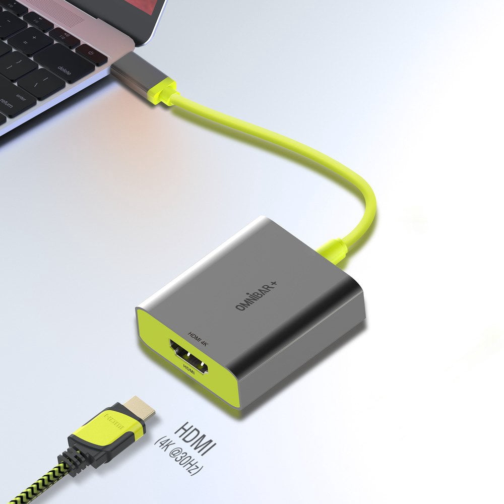 Omnibar OMN-HUB003 O16-000013 60 W USB C Hub, Gray, Yellow & Green