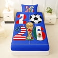 thumbnail image 3 of Erosebridal Cartoon Soccer Trophy Twin Sheet Sets,Western Football Sport Games Bedding For Kids Teens 3-Piece, 3 of 6