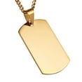 thumbnail image 3 of HZMAN Mens High Polishing Stainless Steel Dog Tag Pendant Necklace 22+2 Inch Link Chain (Gold), 3 of 5