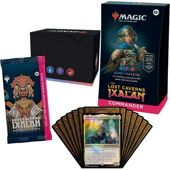Magic: The Gathering The Lost Caverns of Ixalan Commander Deck - Ahoy Mateys (100-Card Deck, 2-Card Collector Booster Sample Pack   Accessories)