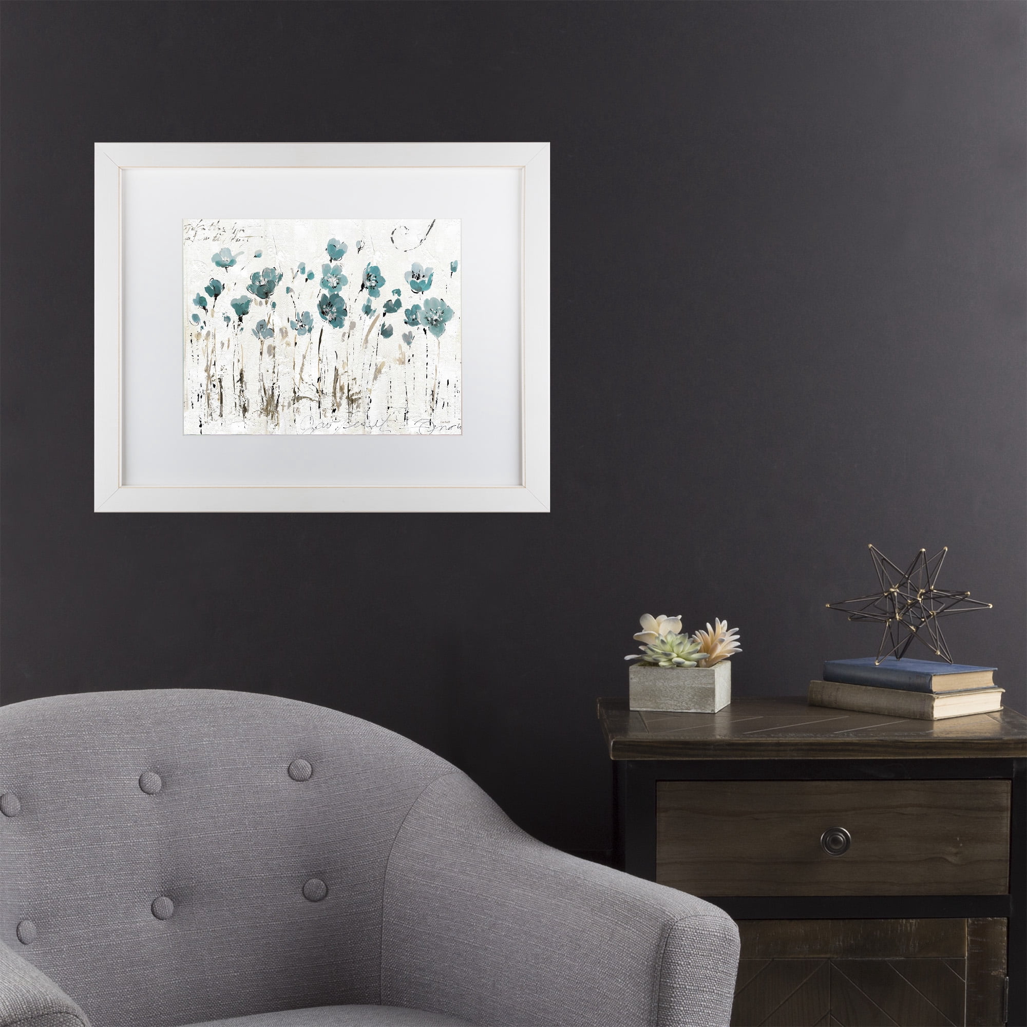 Trademark Fine Art 'Abstract Balance VI Blue' Matted Framed Art by Lisa Audit