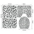 thumbnail image 3 of White and Gray Of Leopard Print Bathroom Rugs Sets 3 Piece,Toilet Cover Set,Absorbent Non Slip Bathroom Mats Sets with U-Shaped Contour Rug Toilet Rug Set, 3 of 5