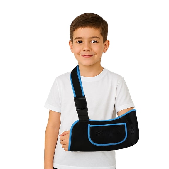 DUPAI Kids Arm Sling, Lightweight Breathable Mesh Shoulder Immobilizer | Adjustable Shoulder Strap, Fits Right Or Left Arm; for Elbow, Wrist, Torn Rotator Cuff Injuries and Surgery Recovery