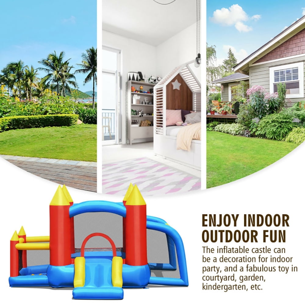Aimee Lii Kid Inflatable Slide Jumping Castle Bounce House with 740w Blower, Playhouse for Kids Outdoor