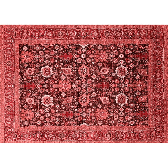 Ahgly Company Indoor Rectangle Oriental Red Traditional Area Rugs, 7' x 10'