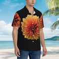 thumbnail image 5 of Easygdp Orange Dalia Men'S Summer Casual Short Sleeve,Short Sleeve Button-Down Shirt, Lapel Loose Breathable Hawaiian Short Sleeve - Small, 5 of 9