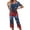 Navy, variant on 4th of July Pajamas for Women Set Soft Comfy Pajamas Red Blue and White Star Print Short Sleeve Tops Capri Pants Pjs Set with Pockets