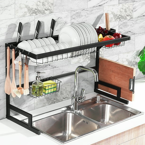 2Tier Sink Rack Dish Drainer Kitchen Sink Rack Storage Rack, Over The