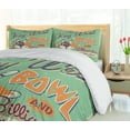 thumbnail image 5 of Ambesonne Retro Duvet Cover Set, Vintage Bowling Poster, 2-Calking, Fern Green Burgundy, 5 of 7