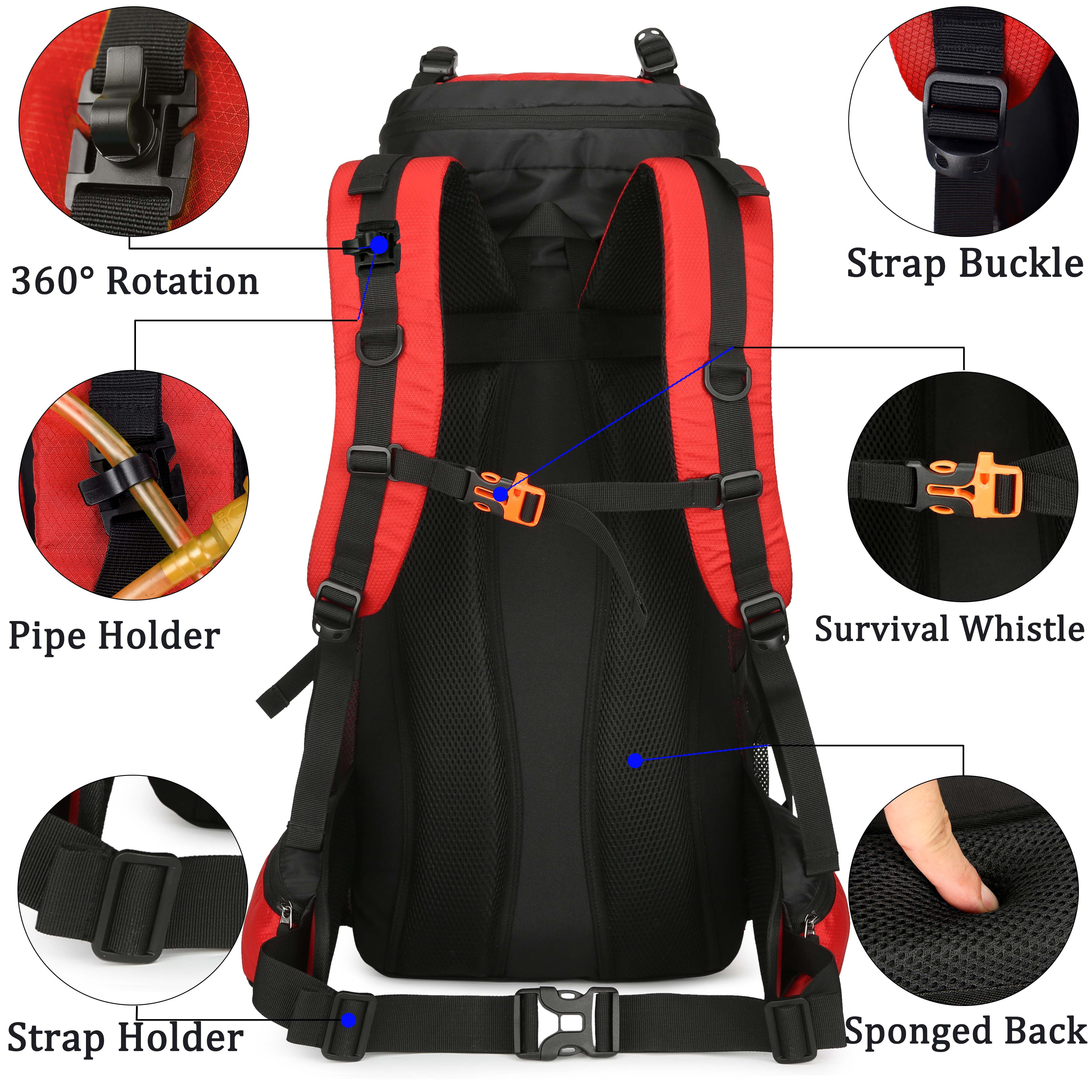 60L Travel Hiking Camping Backpack with Rain Cover,Backpack Water Resistant,Traveling Backpack for Men Women