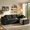 Black, variant on 105" Left-Facing Modular Cloud Sectional Sofa with L-Shape Chaise, Soft Corduroy Upholstery, Deep Seat Design, No Assembly Required for Living Room (Beige)