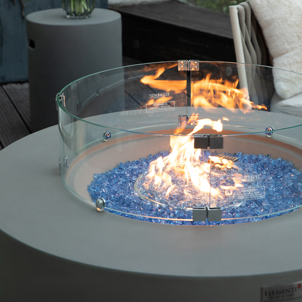 VEVOR Large Round Tempered Glass Fire Pit Wind Guard Shield With Aluminum Brackets