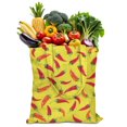 thumbnail image 1 of Sac Fourre-Tout en Toile Piments Mignon Motif Légumes Rouges Épicés Illustration Peinture Esthétique Kawaii Dessin Animé Réutilisable Écologique Léger Pliable, 1 of 6