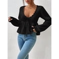 thumbnail image 2 of Womens Long Sleeve Slimming Sweater Casual V Neck Collared Knit Jumper Tops, 2 of 8