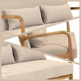 thumbnail image 3 of Knubmt Modern Leisure Sofa with Solid Wood Armrest and Legs, 2 Seater Loveseat Sofa for Home, Bedroom, Office, Beige, 3 of 6