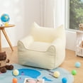 thumbnail image 6 of Lusimo Kids Bean Bag Chair, Soft Memory Foam Bean Bag Sofa for Bedrooms, Cat-Ear Design Toddler Couch for Boys, Girls, Lounge Chairs with Pocket for Gaming, Reading, Ages 1.5-8, Beige, 6 of 11