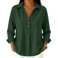 thumbnail image 5 of Button Down Sweatshirt for Women Ribbed Long Sleeve Stand Collar Hoodies Vintage T-shirt Stylish Blouse Tops Timeless Homewear 2026 Fall Winter Outfits Clothes, Green, XXL, 5 of 9