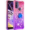 thumbnail image 7 of Glitter Case for Motorola Moto G Play (2023)/ G Power 2022/ G Pure, Bling Sparkle Colorful Gradient Quicksand Soft TPU Liquid Cover with Ring Stand for Moto G Play (2023) JB-Pink Purple, 7 of 7