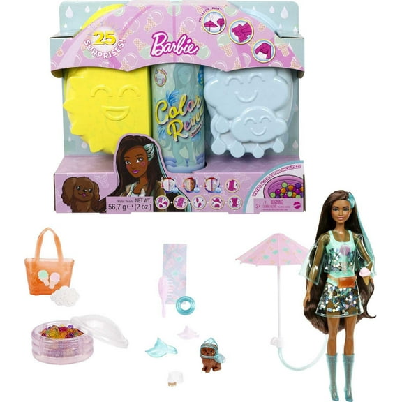 Barbie Color Reveal Sunshine & Sprinkles Doll & Accessories, Ice Cream Theme, 25 Surprises
