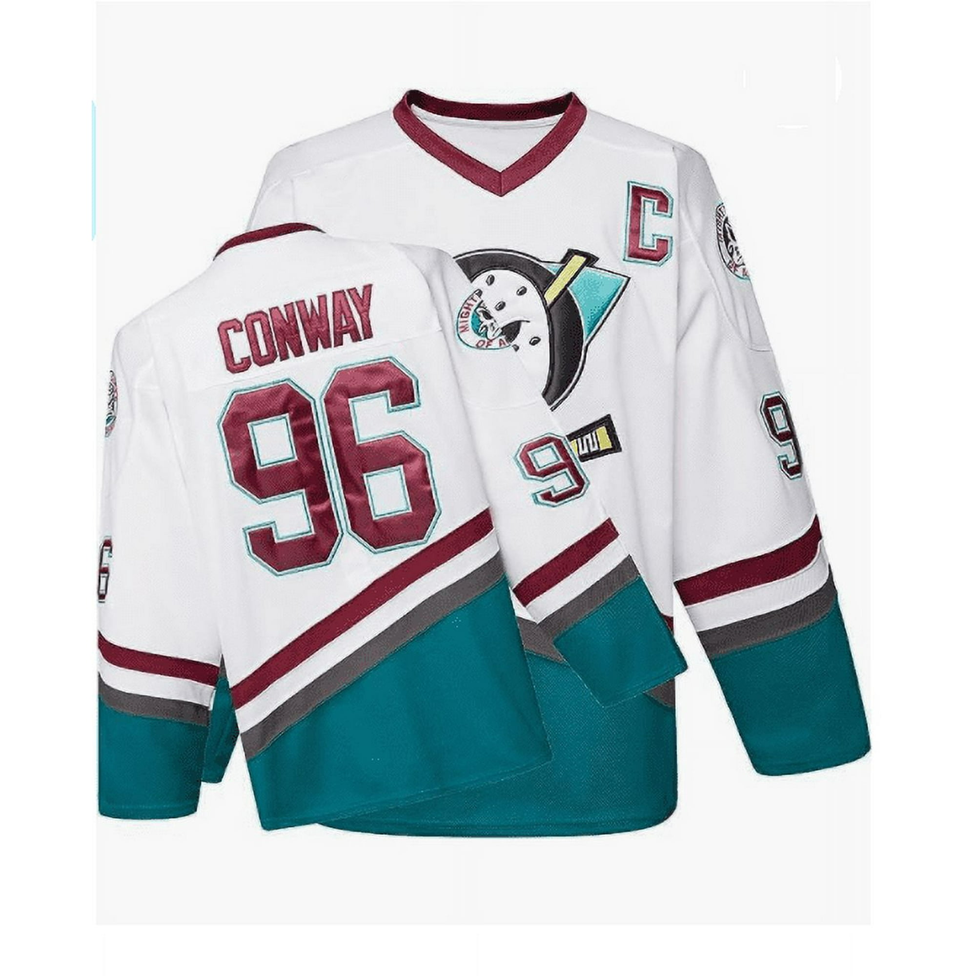 Men Women Mighty Ducks Movie CONWAY 96# BANKS 99# Hockey Jersey