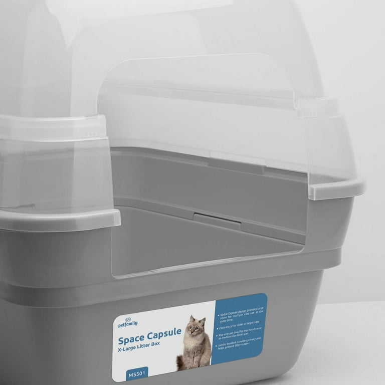 So Phresh Scatter Shield High-Back Litter Box in Gray, 24 L x 18 W x 10 H