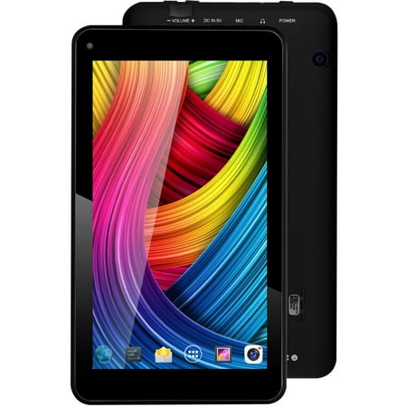 Supersonic SC-5007 Tablet, 7", Cortex A7 Quad-core (4 Core) 1.20 GHz, 512 MB RAM, 8 GB Storage, Android 4.4 KitKat, Black