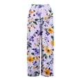 thumbnail image 5 of Dress Pants Women Petite High Waisted Wide Leg Summer Beach Vacation Pants Boho Lounge Casual Palazzo Trousers, 5 of 7