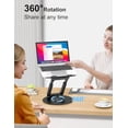 thumbnail image 2 of Telescopic Laptop Stand for Desk with Swivel Base Sit to Stand Height Adjustable Portable Riser Holder for Good Posture Compatible with MacBook Pro All Laptops &#, 2 of 6