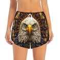 thumbnail image 2 of Pofeuu Vintage Pattern Bald Eagle Print Women's Athletic Shorts Running Workout Shorts Tummy Control Quick Dry Gym Shorts with Pockets Double layer sports shorts-Medium, 2 of 7