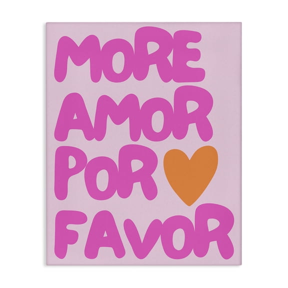 Stupell Industries More Amor with Heart Text & Numbers Painting Wrapped Canvas Art Print Wall Art, 16 x 20