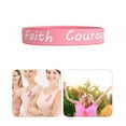 thumbnail image 2 of SUSHANG Pink Ribbon Cancer Wrist Breast Bracelet Awareness Silicone Band Ribbon Bracelets, 2 of 5