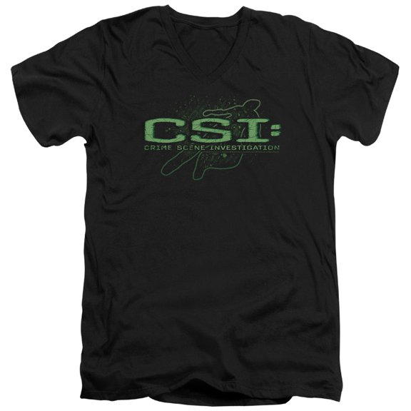 Csi Sketchy Shadow Adult V-Neck T-Shirt Black