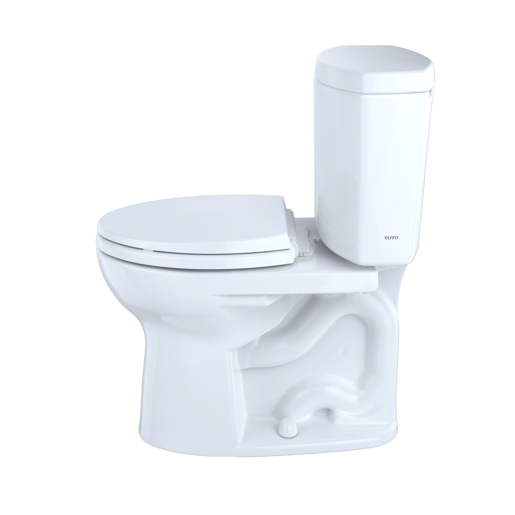 TOTO® Drake® II Two-Piece Round 1.28 GPF Universal Height Toilet with CEFIONTECT, Cotton White - CST453CEFG#01 - image 4 of 5