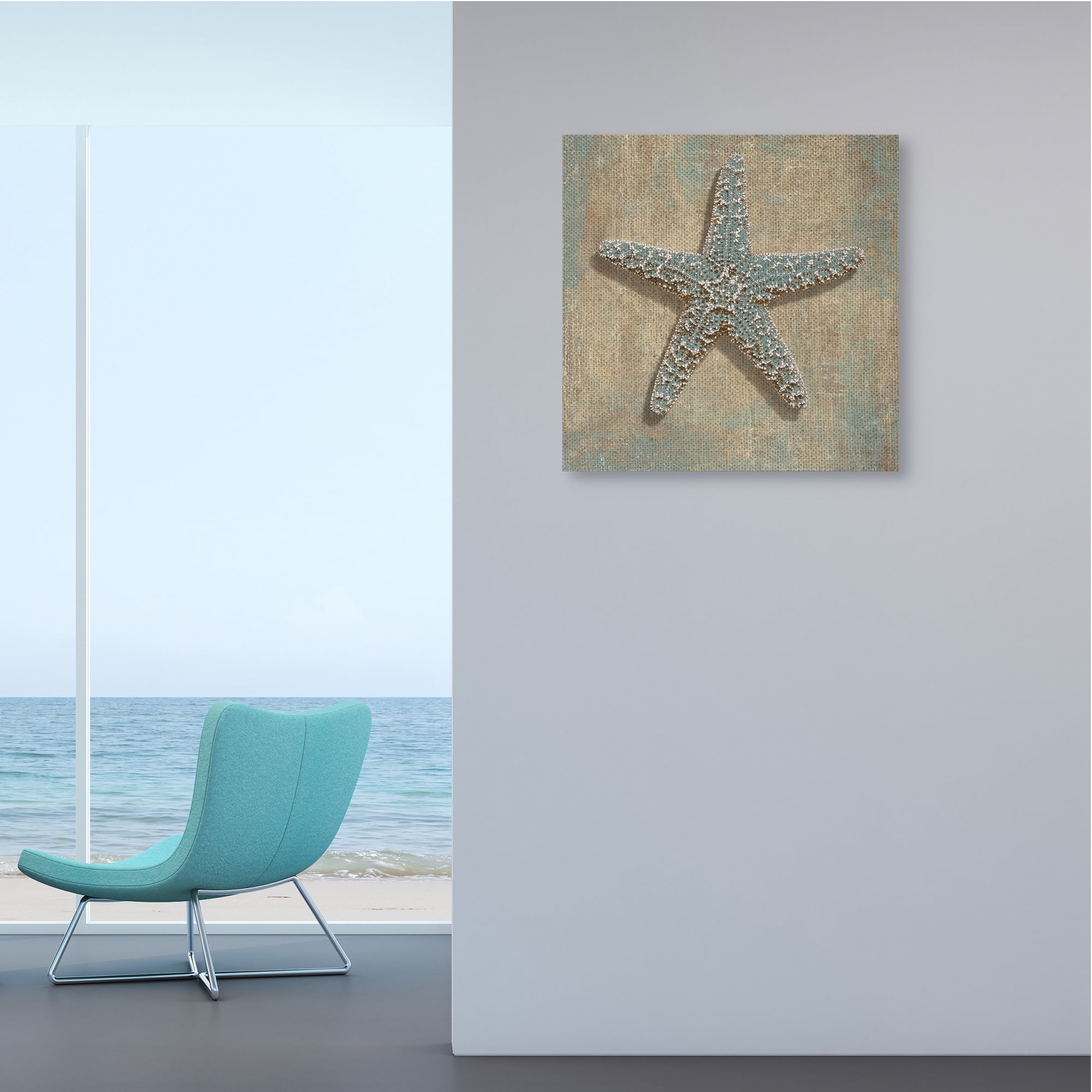 Stupell Industries Nautical Starfish Ocean Animal Muted Neutral Nature Painting Gallery Wrapped Canvas Art Print Wall Art, 24 x 24