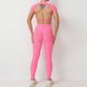 thumbnail image 5 of 2024 Pad Hollow BackTee Crop Tops mujeres de manga corta camisa de Yoga Fitness entrenamiento Top ropa de gimnasio ropa deportiva camisetas para correr, 5 of 5